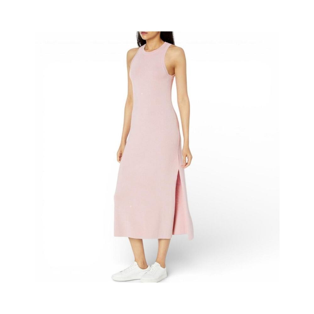 NWT The Drop Gabriela High-Neck Cut-In A-Line Side-Slit Maxi Sweater Dress